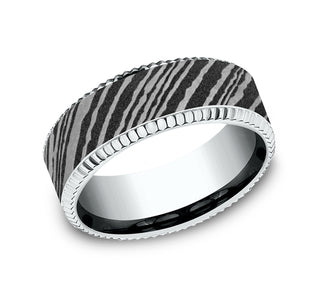 Mens Damascus Steel Wedding Band CF348527DS