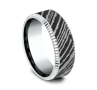 Mens Damascus Steel Wedding Band CF348527DS