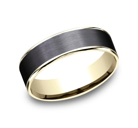 BENCHMARK Mens Two-Tone Wedding Band CFT9465010BKTY