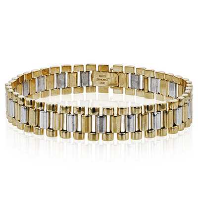 18k Gold TWO TONE LB2205 Gent Bracelet