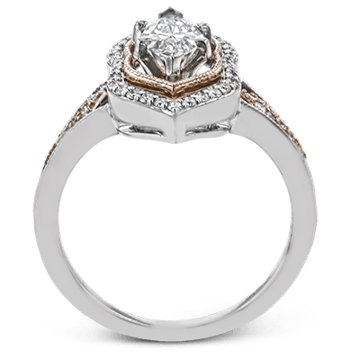18K GOLD TWO TONE LR2677 ENGAGEMENT RING