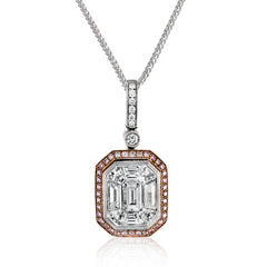 18k white and rose gold Pendant .08D .15PD 2.00MOSAIC