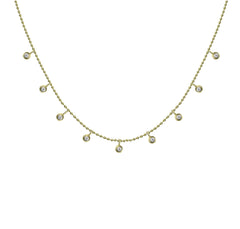 White Gold Floating Diamond Necklace